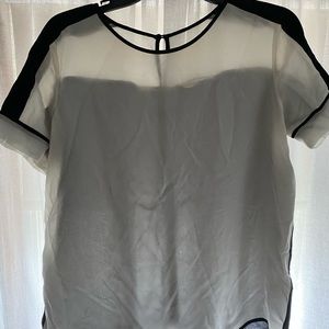 Rebecca Taylor sheer short sleeve blouse